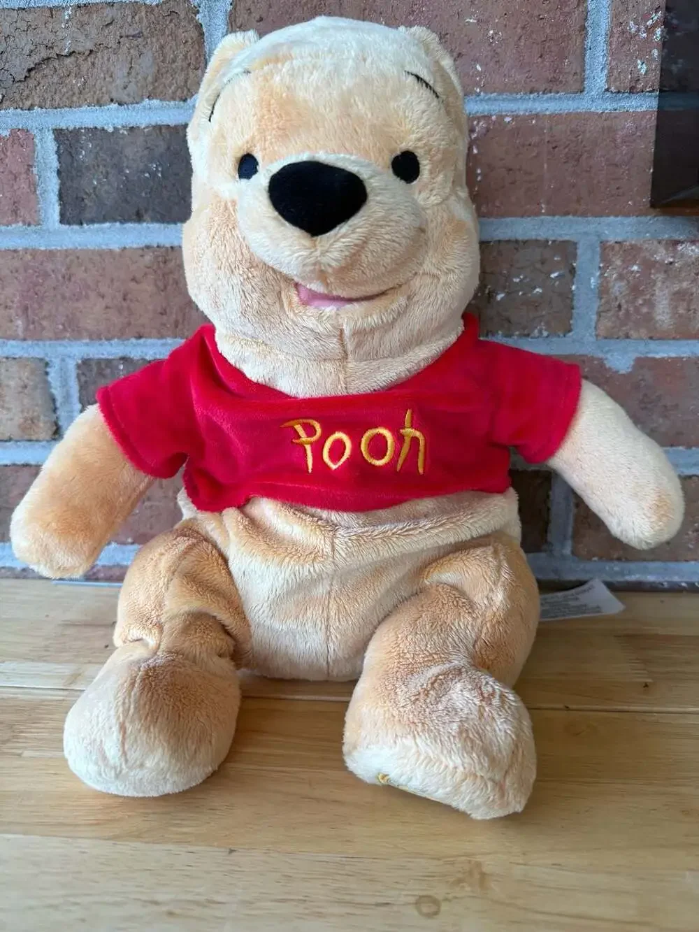 Disney Store Winnie The Pooh Plush Stuffed Animal with Red Shirt